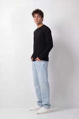 Men's Tomato Store Winter Soft Cotton T-Shirt Round Neck Long Sleeve Clean Minimal Design Slim Fit