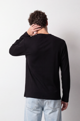 Men's Tomato Store Winter Soft Cotton T-Shirt Round Neck Long Sleeve Clean Minimal Design Slim Fit