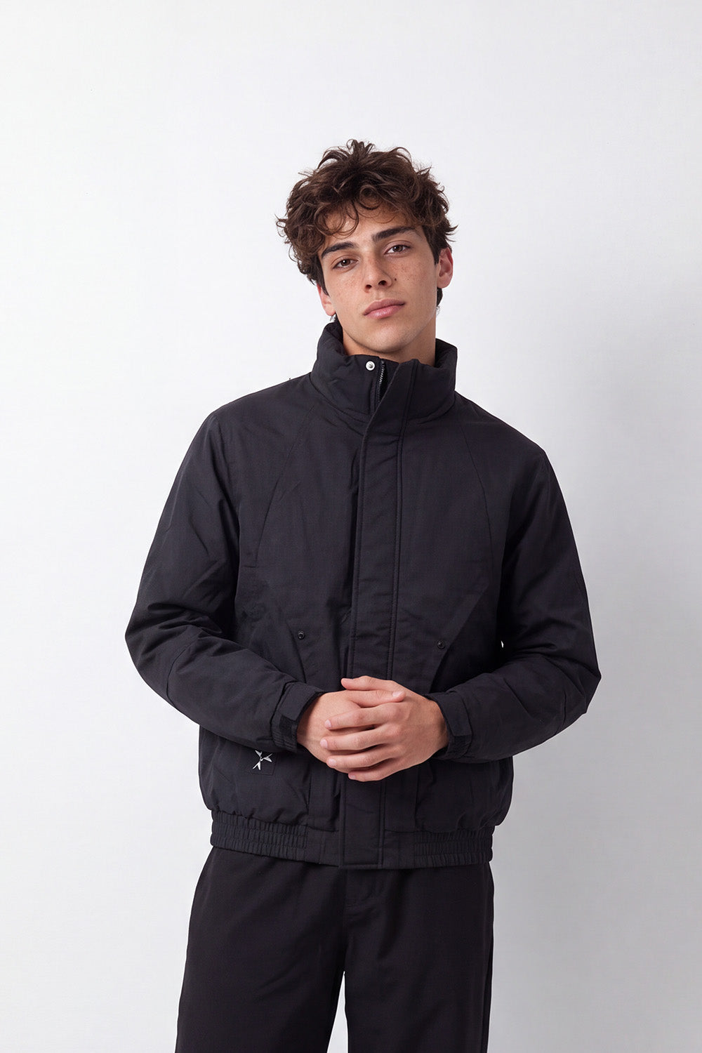 Men's Tomato Store Padded Jacket High Neck Concealed Zip  Snap Front Side Zip Pockets Waterproof Slim Fit