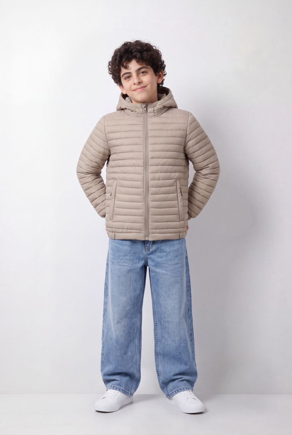 Boy's Tomato Store Jacket Padding Waterproof High Collar Zip Front Side Pocket Detail