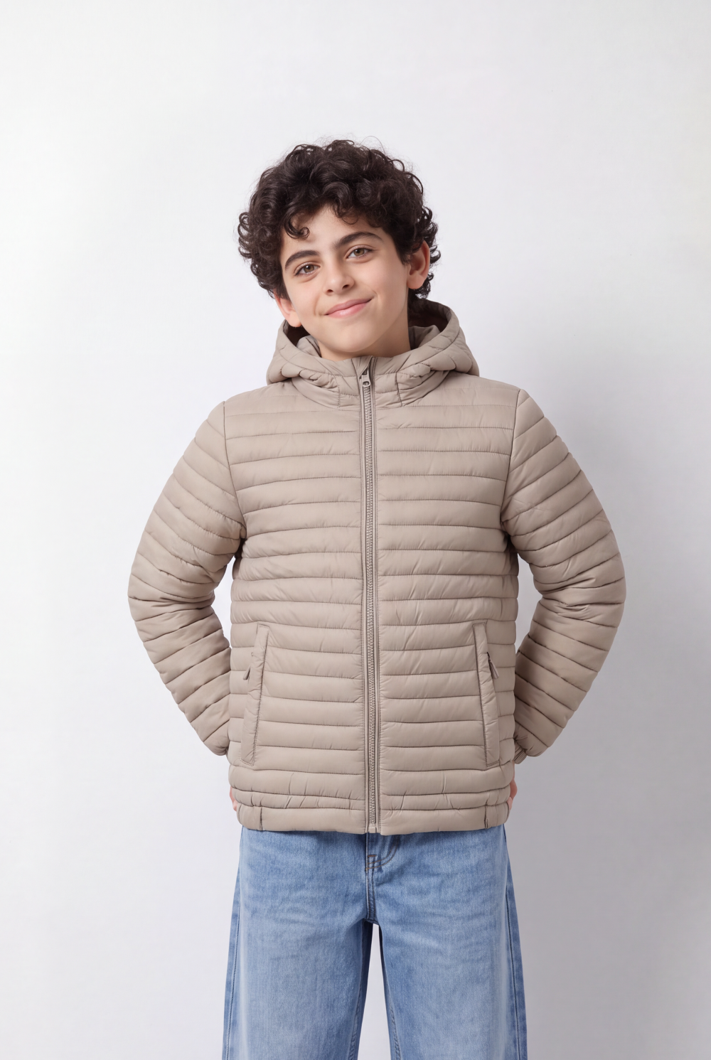 Boy's Tomato Store Jacket Padding Waterproof High Collar Zip Front Side Pocket Detail