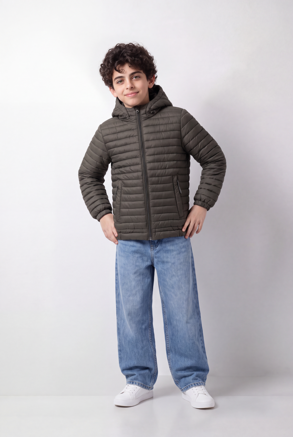 Boy's Tomato Store Jacket Padding Waterproof High Collar Zip Front Side Pocket Detail