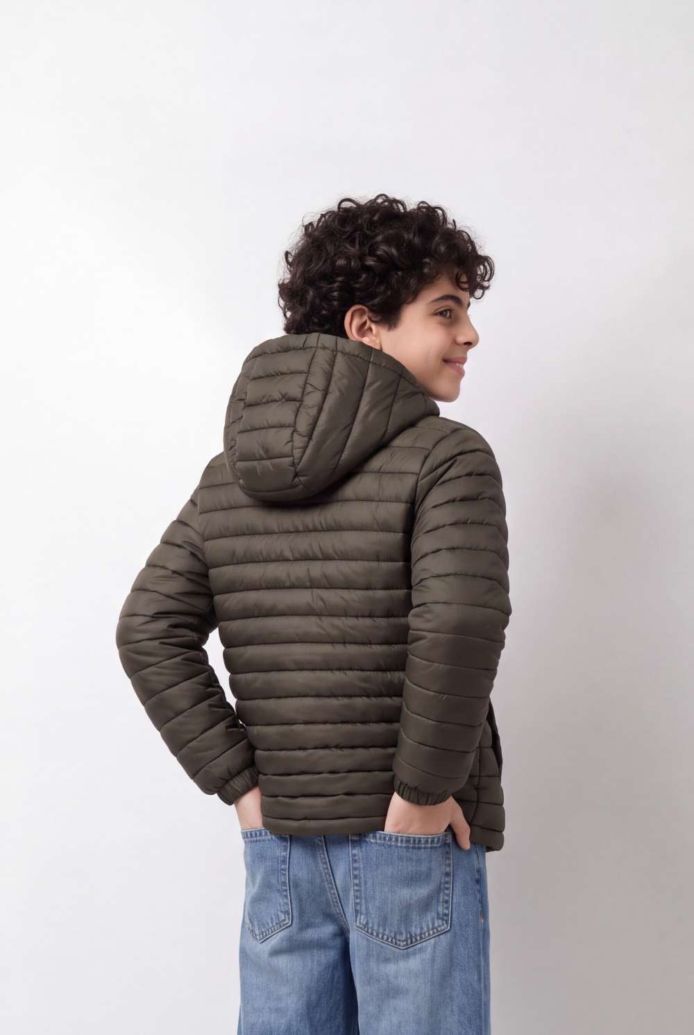 Boy's Tomato Store Jacket Padding Waterproof High Collar Zip Front Side Pocket Detail