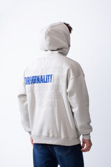 Men's Hood Design With Pack Textured Text Print Front Embroidered Text Long Sleeves Slim Fit Melton Sweatshirt