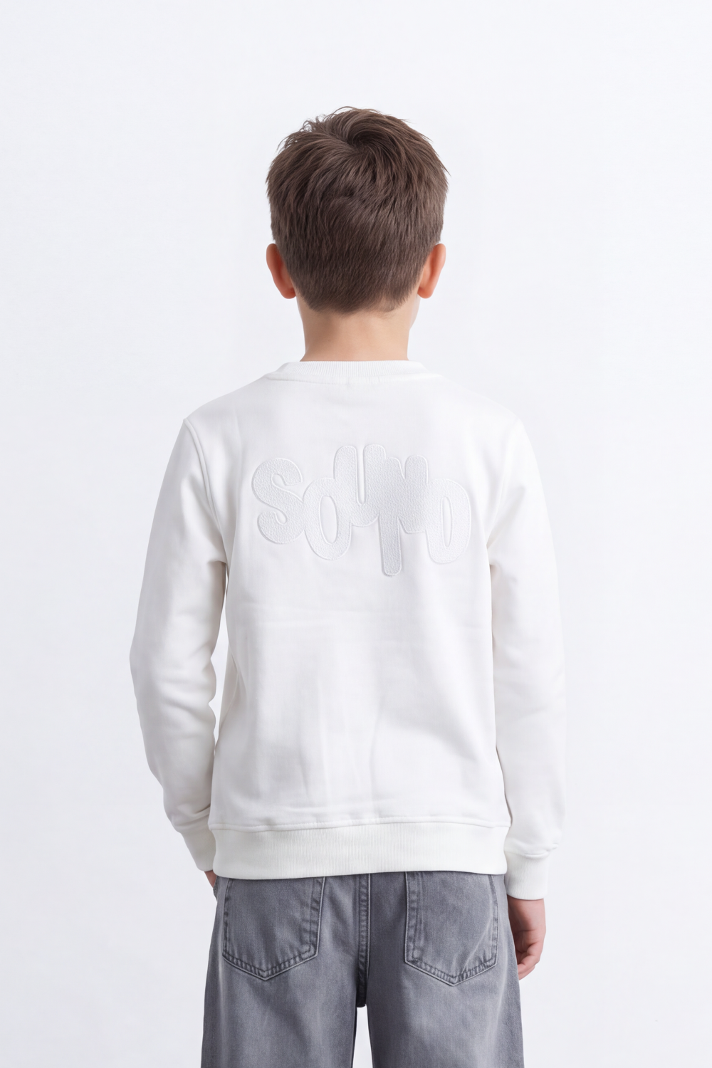 Boy's Tomato StoreMelton Slim Fit Sweatshirt Tonal Chest Embroidery