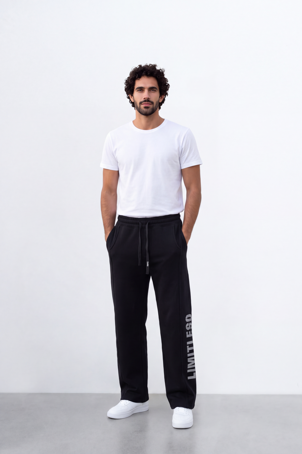 Men's Tomato Store Sweatpants Summer Melton Contrast Drawstring Waist Limitless Side Typography Wide Leg