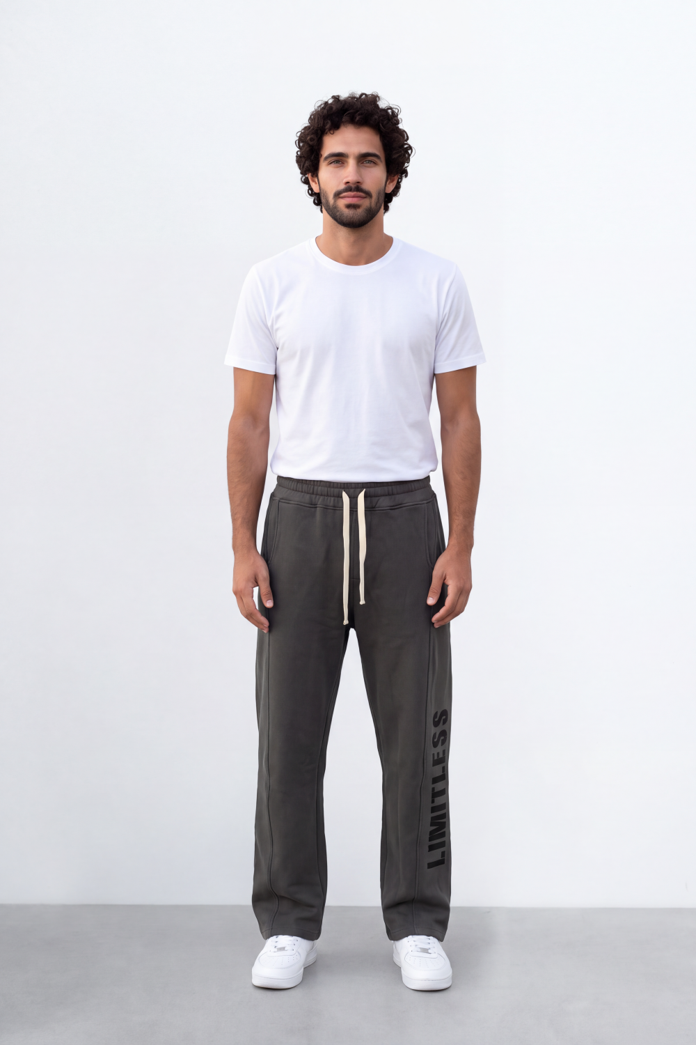 Men's Tomato Store Sweatpants Summer Melton Contrast Drawstring Waist Limitless Side Typography Wide Leg