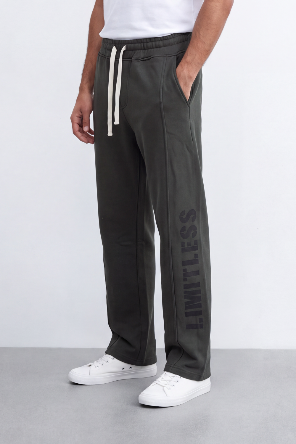 Men's Tomato Store Sweatpants Summer Melton Contrast Drawstring Waist Limitless Side Typography Wide Leg