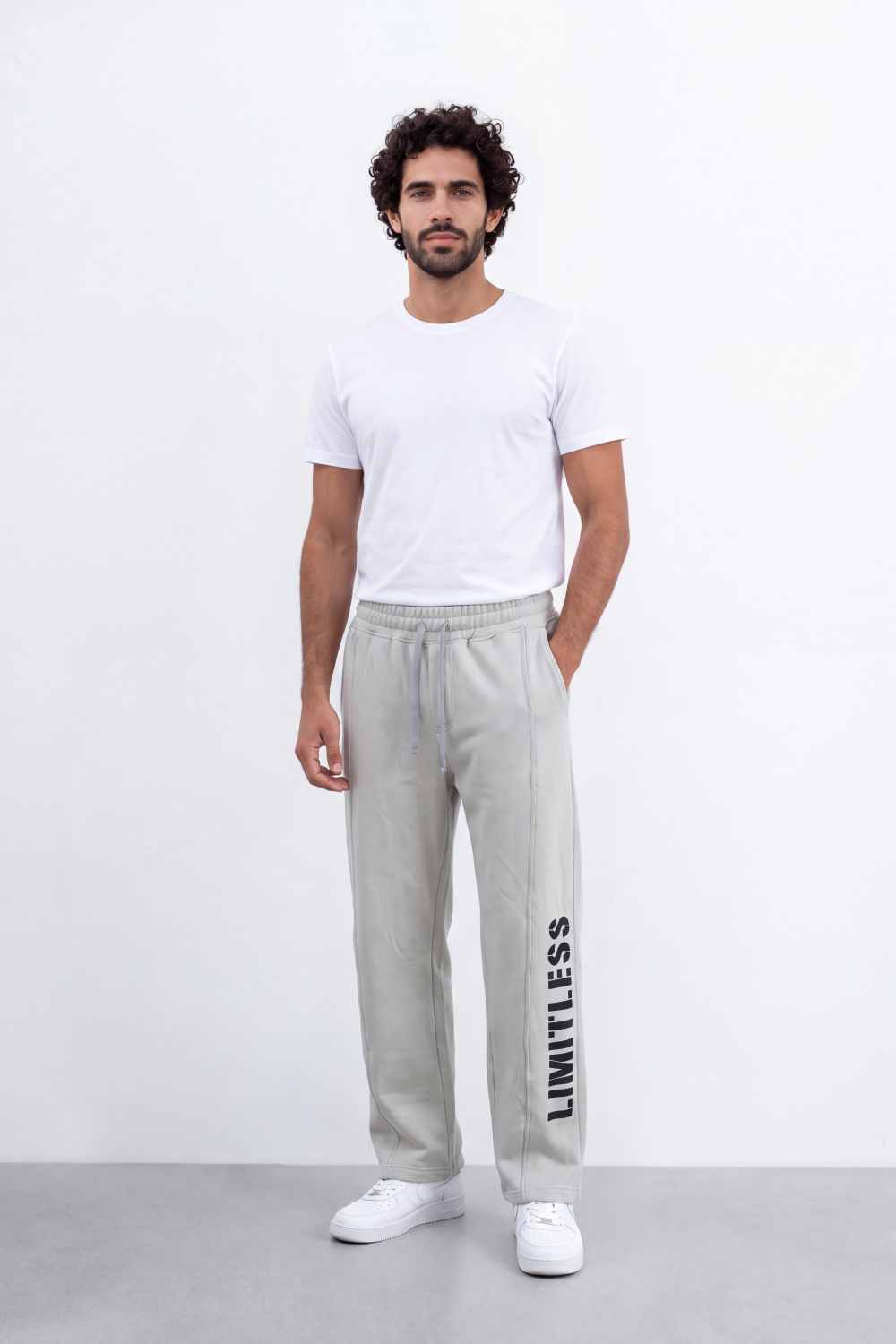 Men's Tomato Store Sweatpants Summer Melton Contrast Drawstring Waist Limitless Side Typography Wide Leg