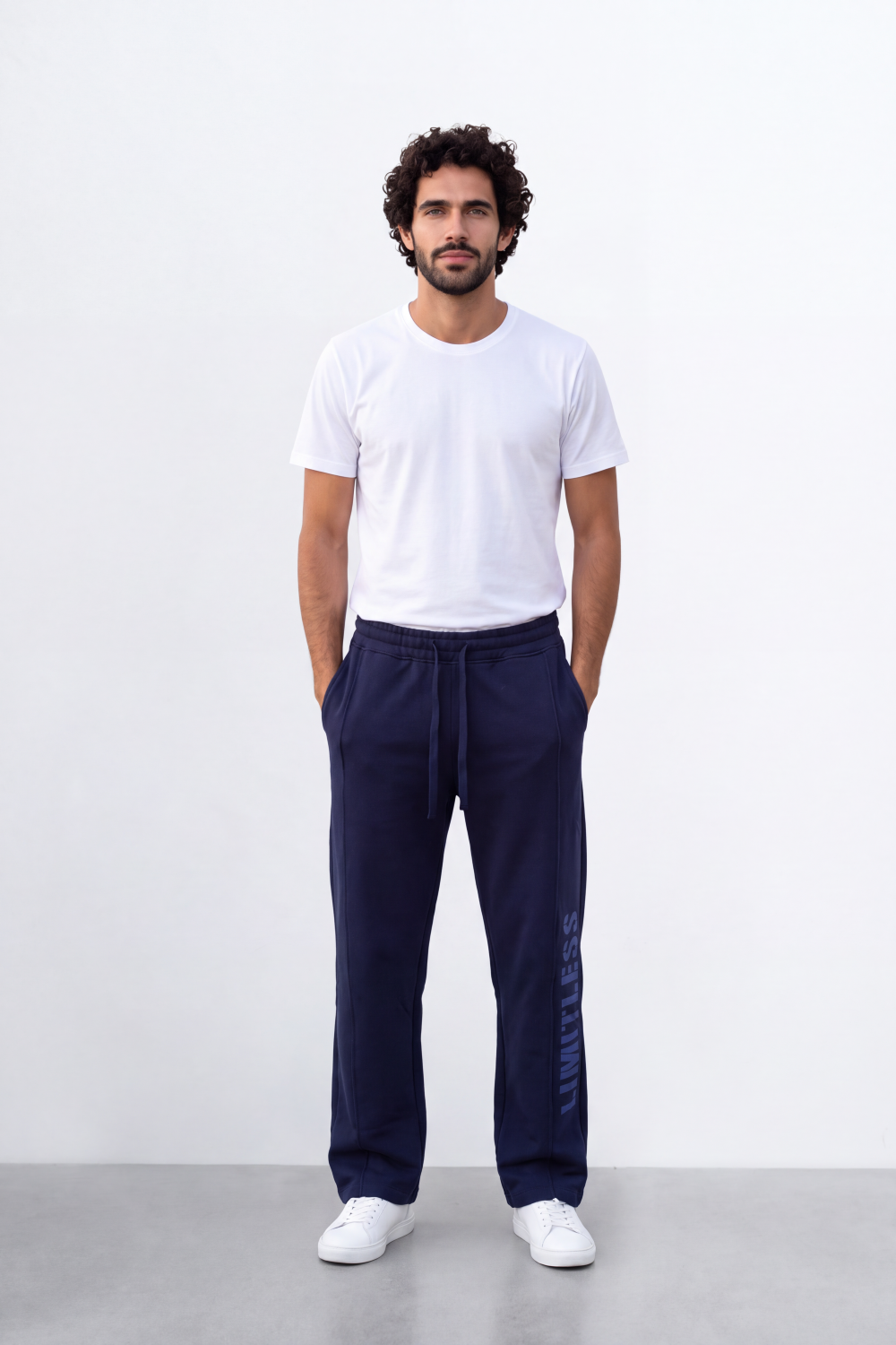Men's Tomato Store Sweatpants Summer Melton Contrast Drawstring Waist Limitless Side Typography Wide Leg