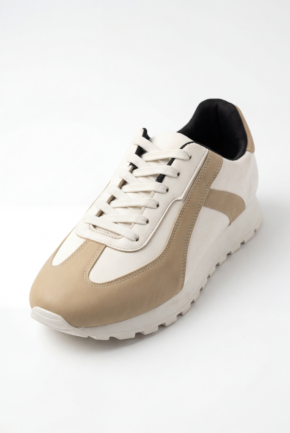 Men’s Retro Modern Sneaker Low-Top Trainers White Midsole Vintage Inspired Tread Classic Aesthetic Shoes
