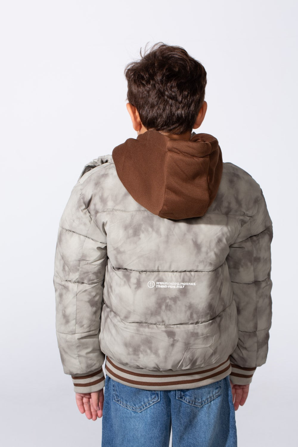 Boy's Long Sleeve Double Layer Full-Zip Printed Hood Waterproof Sweatshirt