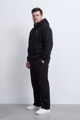 Men's Tomato Store Brushed Fleece Big Size Hoodie Logo Patch Detail Hood Kangaroo Pocket Summer Melton Slim Fit