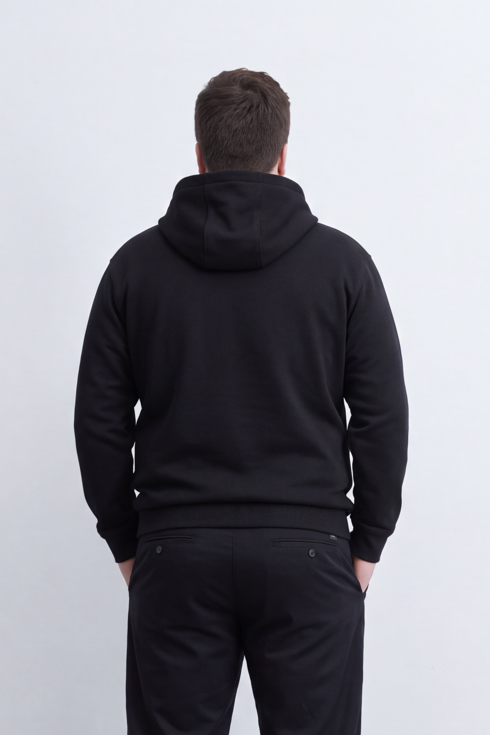 Men's Tomato Store Brushed Fleece Big Size Hoodie Logo Patch Detail Hood Kangaroo Pocket Summer Melton Slim Fit