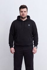 Men's Tomato Store Brushed Fleece Big Size Hoodie Logo Patch Detail Hood Kangaroo Pocket Summer Melton Slim Fit