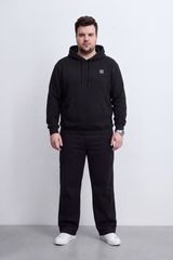 Men's Tomato Store Brushed Fleece Big Size Hoodie Logo Patch Detail Hood Kangaroo Pocket Summer Melton Slim Fit