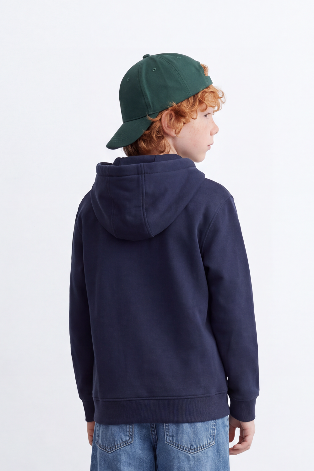Boy's Tomato Store Melton Slim Fit Zip Sweatshirt  Hood Chest Patch Split Kangaroo Pockets