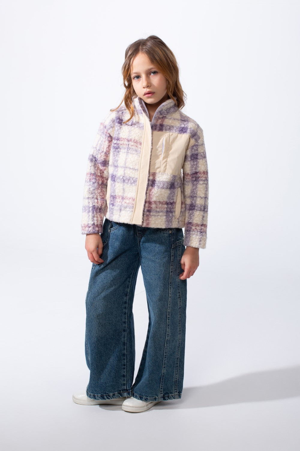 Girl's Tomato Store Slim Fit Shirt High Neck Full-Zip Utility Pocket