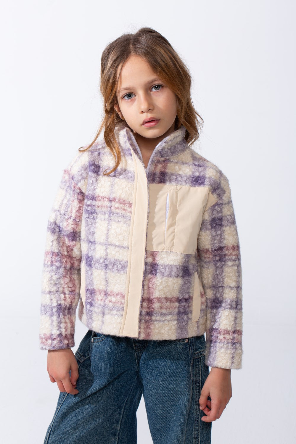 Girl's Tomato Store Slim Fit Shirt High Neck Full-Zip Utility Pocket