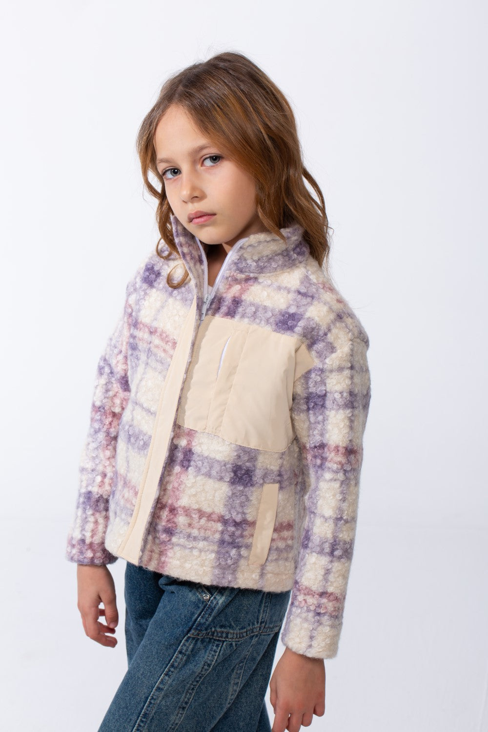 Girl's Tomato Store Slim Fit Shirt High Neck Full-Zip Utility Pocket