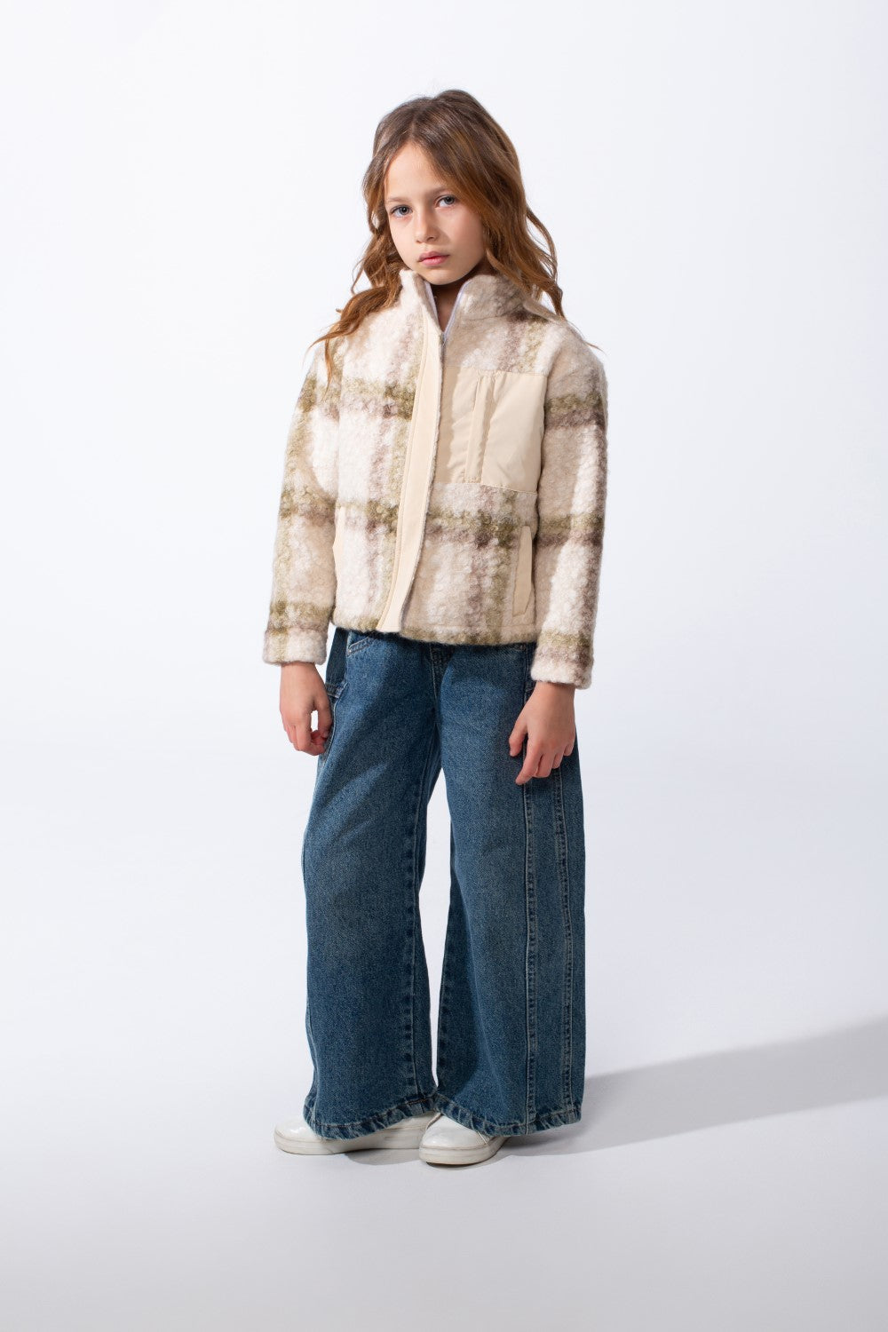 Girl's Tomato Store Slim Fit Shirt High Neck Full-Zip Utility Pocket