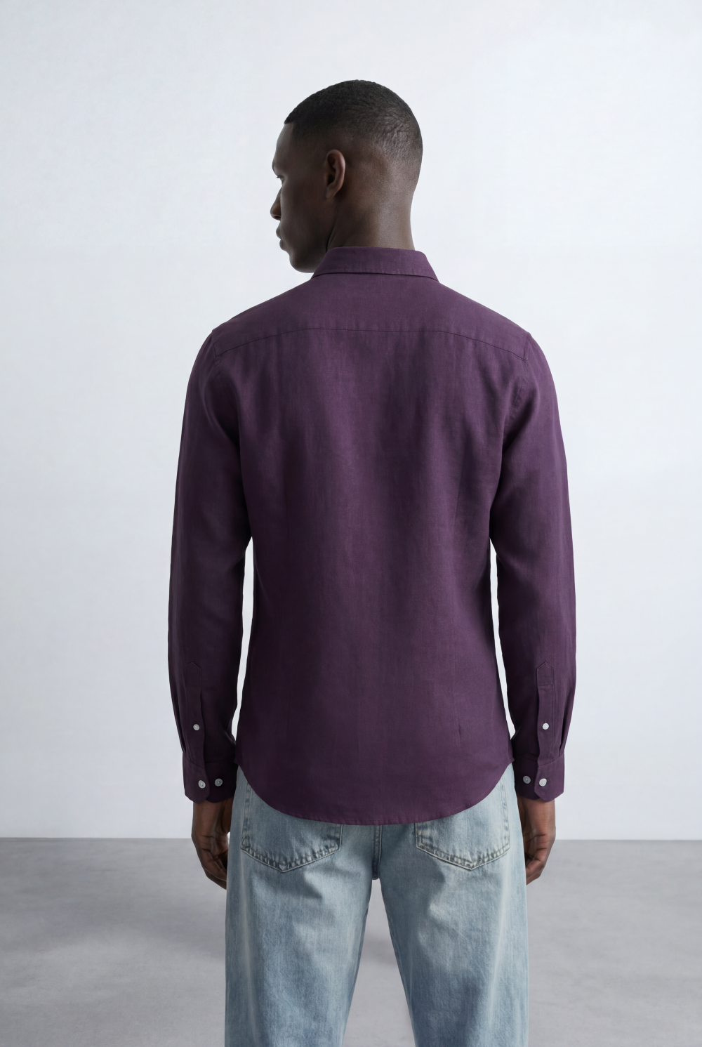 Men’s Tomato Store Tailored Regular Fit Long Sleeve Breathable Fabric Linen Blend Shirt
