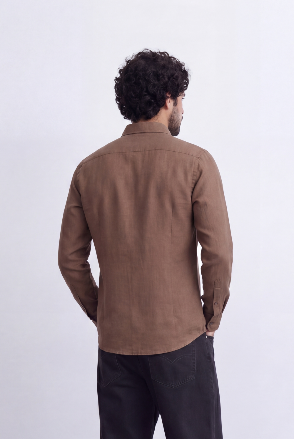 Men's Slim Fit Linen Shirt Lightweight Long Sleeve Button-Up Smart Casual Style Tomato Store