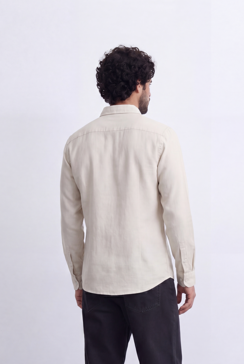 Men's Slim Fit Linen Shirt Lightweight Long Sleeve Button-Up Smart Casual Style Tomato Store