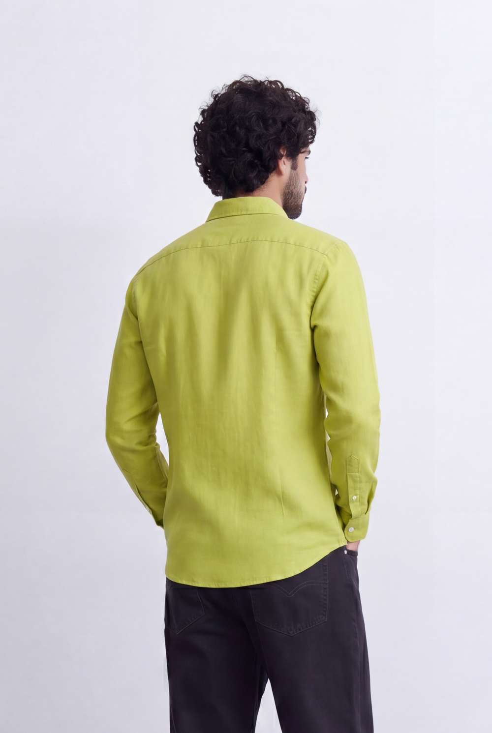 Men's Slim Fit Linen Shirt Lightweight Long Sleeve Button-Up Smart Casual Style Tomato Store