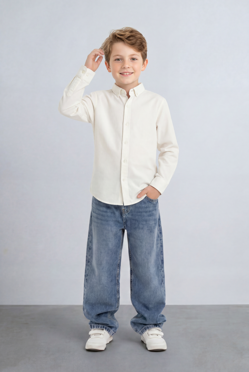 Boy's Tomato Store Button Down Shirt Classic Collar Design Long Sleeve