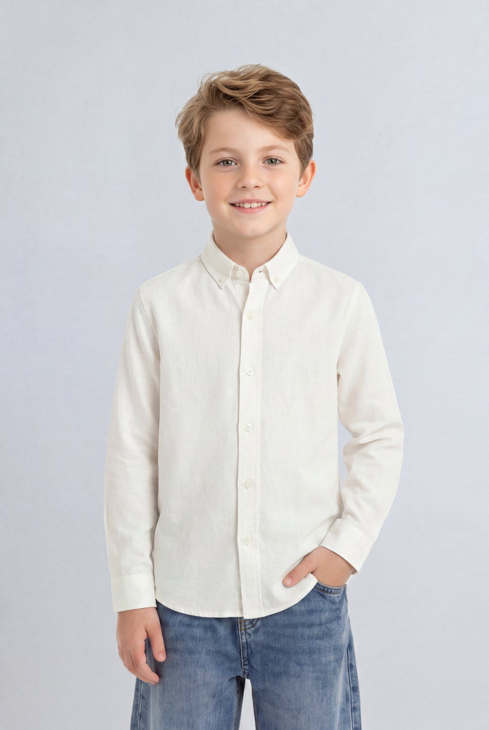 Boy's Tomato Store Button Down Shirt Classic Collar Design Long Sleeve