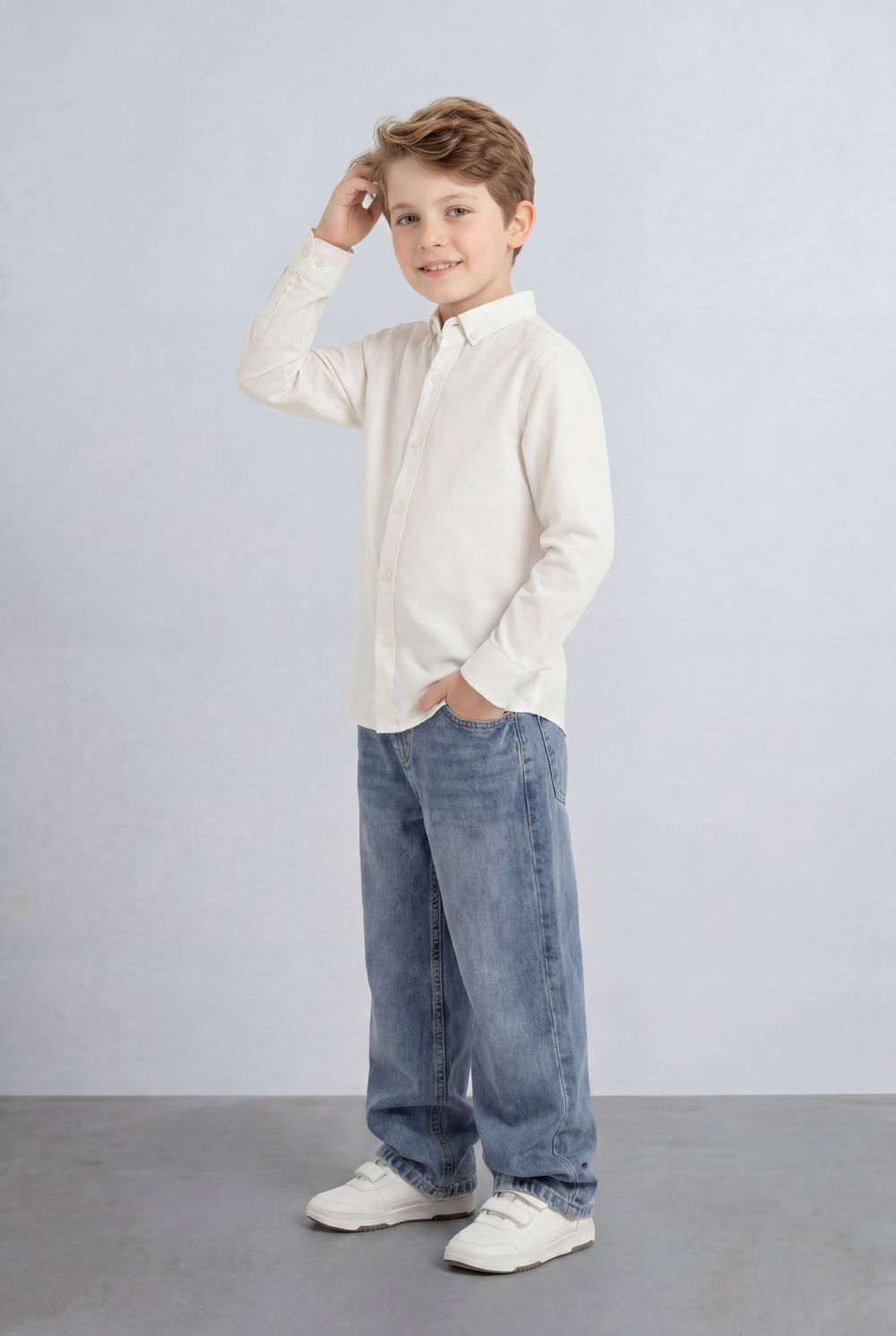 Boy's Tomato Store Button Down Shirt Classic Collar Design Long Sleeve
