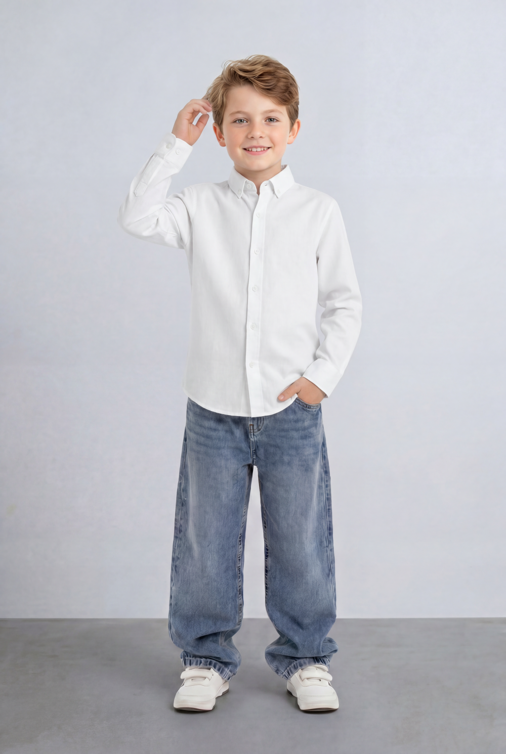 Boy's Tomato Store Button Down Shirt Classic Collar Design Long Sleeve