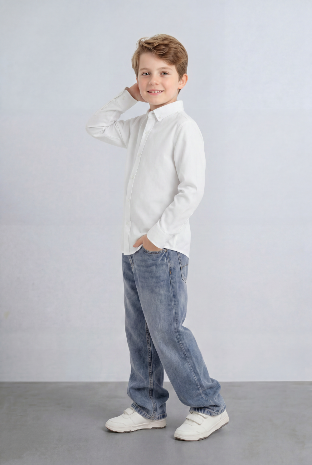 Boy's Tomato Store Button Down Shirt Classic Collar Design Long Sleeve