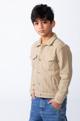 Boy’s Knit Button Up Slim Fit Textured Premium Front Pockets Shirt