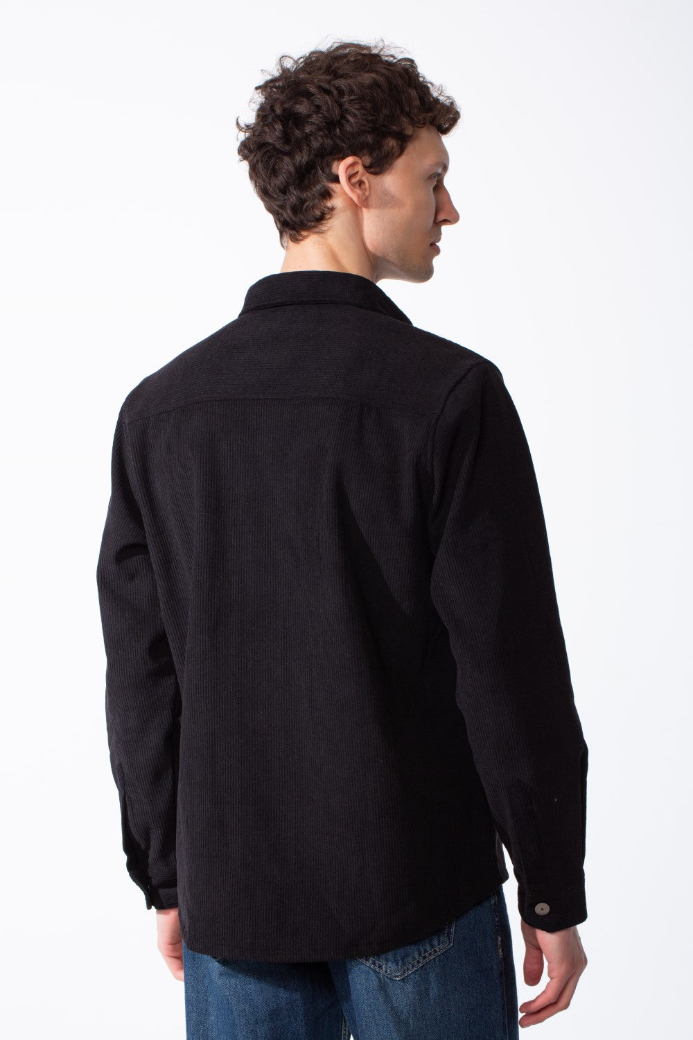Men's Corduroy Metallic Button Down Spread Collar Fine-Wale Velvet Texture Long Sleeves Regular Fit Shirt