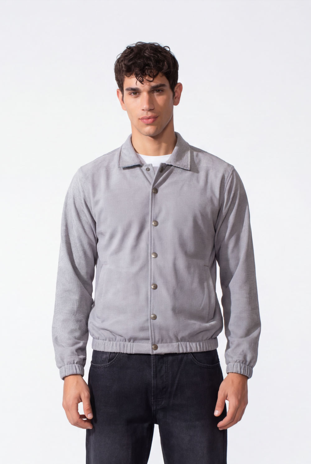Men's Velvet Slim Fit Long Sleeve Shirt With Pockets