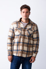 Men's Classic Plaid Pattern Functional Buttoned Chest Pockets Traditional Collar Full-Length Button Closure Jock Fabric With Slim Fit Shirt
