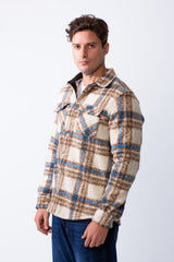 Men's Classic Plaid Pattern Functional Buttoned Chest Pockets Traditional Collar Full-Length Button Closure Jock Fabric With Slim Fit Shirt