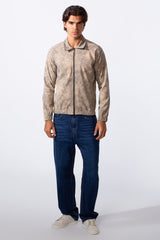 Men's Velvet Slim Fit Full Zip Tie Dye Long Sleeve Jacket