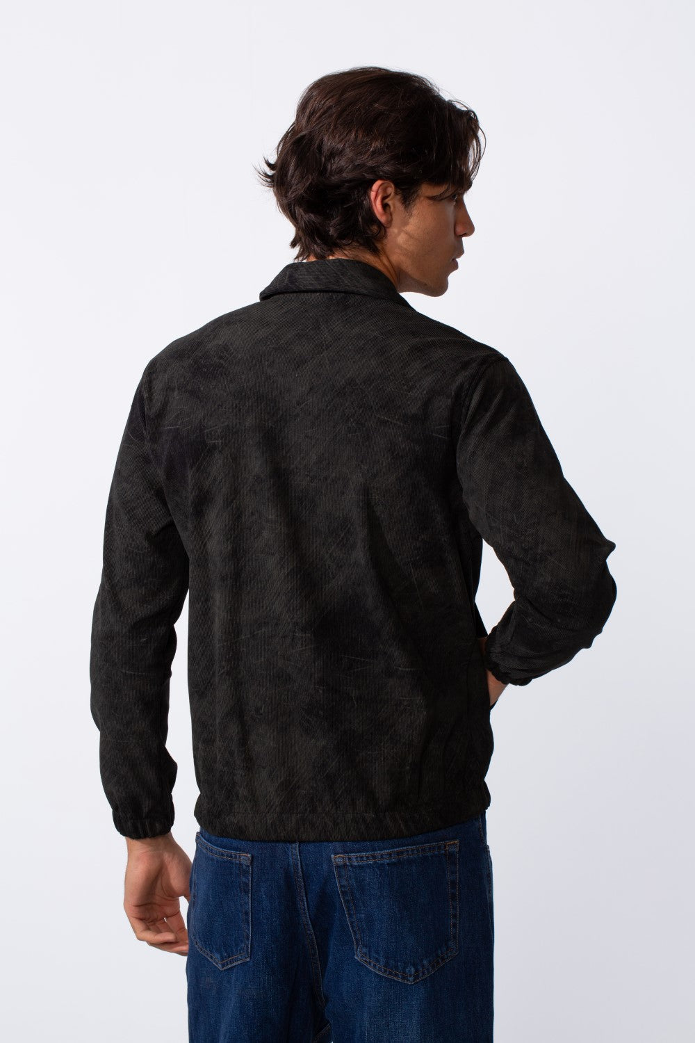 Men's Velvet Slim Fit Full Zip Tie Dye Long Sleeve Jacket