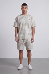 Men’s Tomato Store Mineral Drift Co-Ord Set With Allover Washed Cloud Texture Small Chest Label Detail Outfit