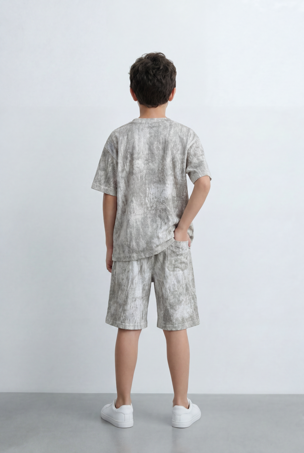 Boy’s Tomato Store Matching Oversize Set Coordinated T-Shirt Finished With Soft Cloud Wash Effect