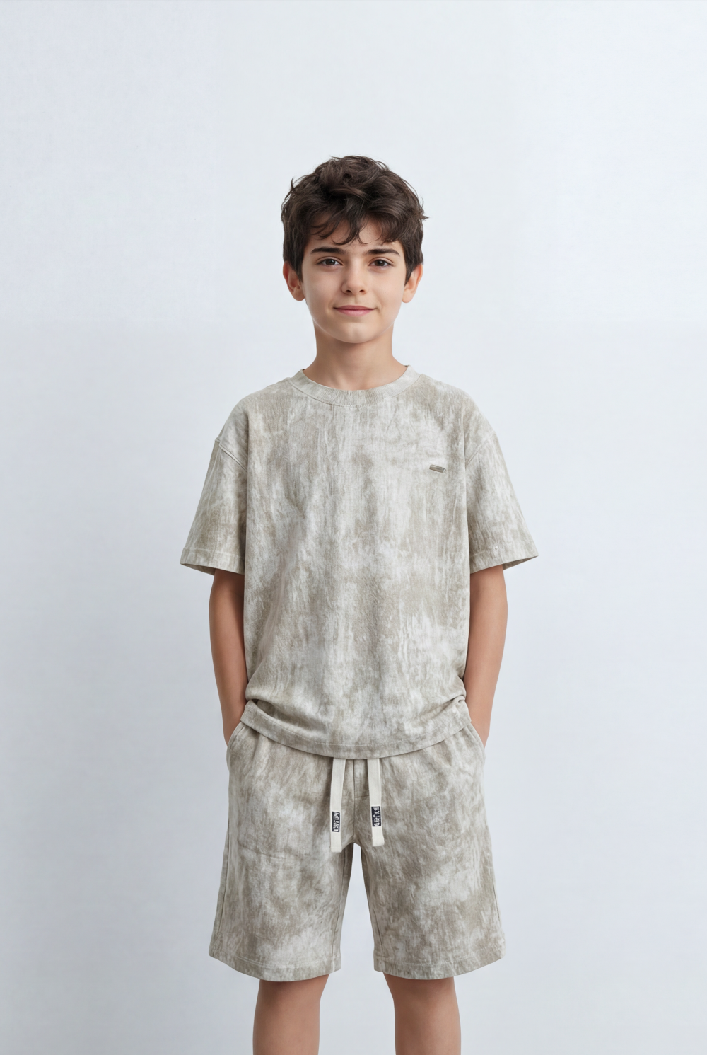 Boy’s Tomato Store Matching Oversize Set Coordinated T-Shirt Finished With Soft Cloud Wash Effect