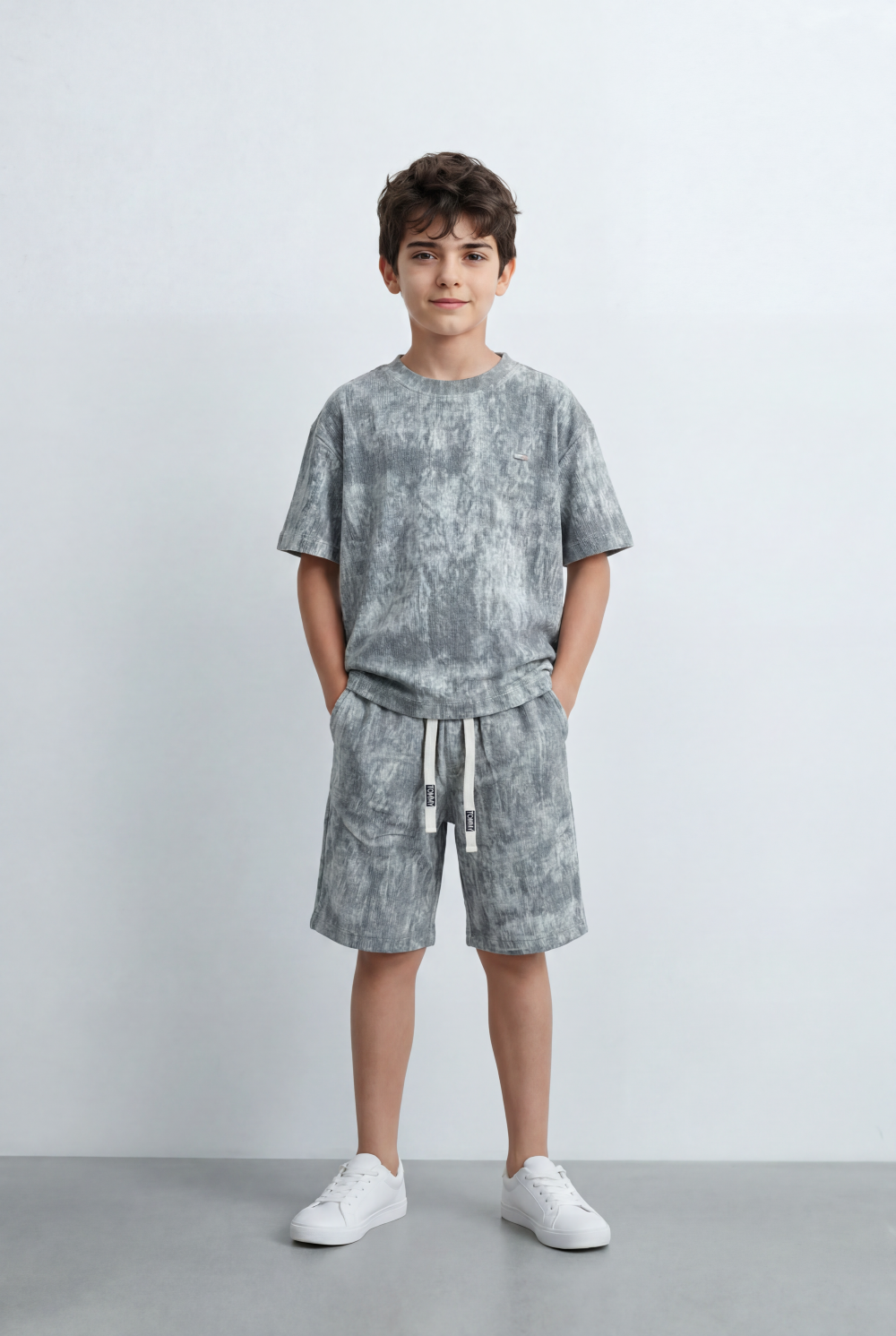 Boy’s Tomato Store Matching Oversize Set Coordinated T-Shirt Finished With Soft Cloud Wash Effect