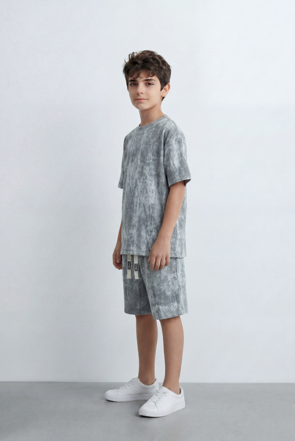 Boy’s Tomato Store Matching Oversize Set Coordinated T-Shirt Finished With Soft Cloud Wash Effect