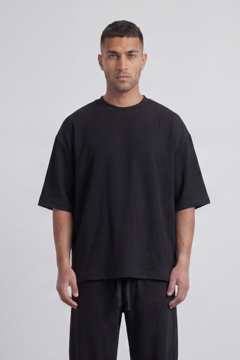 Men’s Tomato Store Shadow Ease Co-Ord Set With Soft Textured Knit Surface Plain Solid Dye Finish Outfit