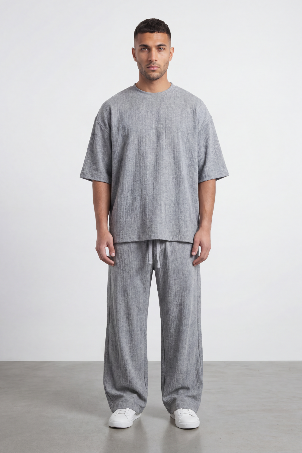 Men’s Tomato Store Shadow Ease Co-Ord Set With Soft Textured Knit Surface Plain Solid Dye Finish Outfit