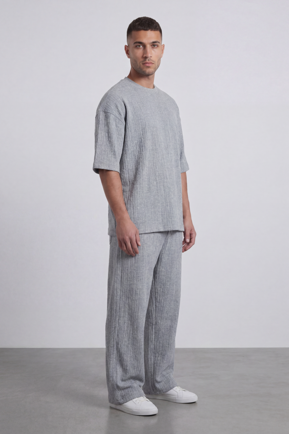 Men’s Tomato Store Shadow Ease Co-Ord Set With Soft Textured Knit Surface Plain Solid Dye Finish Outfit