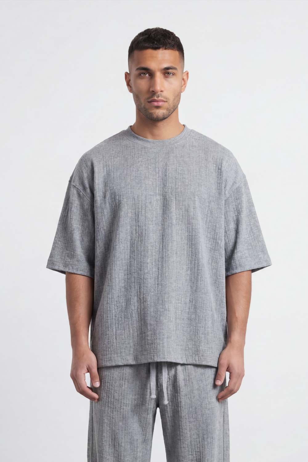 Men’s Tomato Store Shadow Ease Co-Ord Set With Soft Textured Knit Surface Plain Solid Dye Finish Outfit
